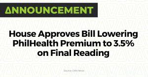 Bill on PhilHealth premiums passed .